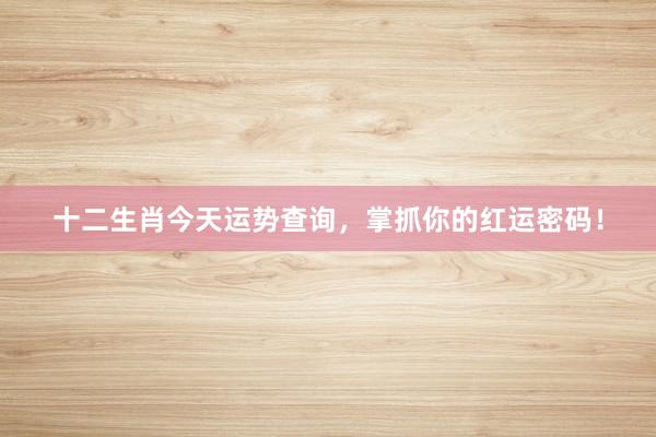 十二生肖今天运势查询，掌抓你的红运密码！