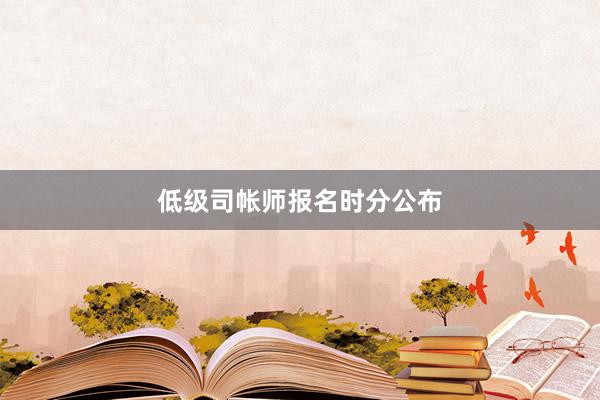 低级司帐师报名时分公布