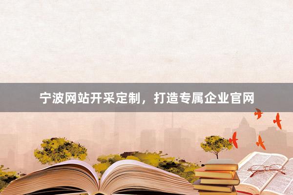宁波网站开采定制，打造专属企业官网